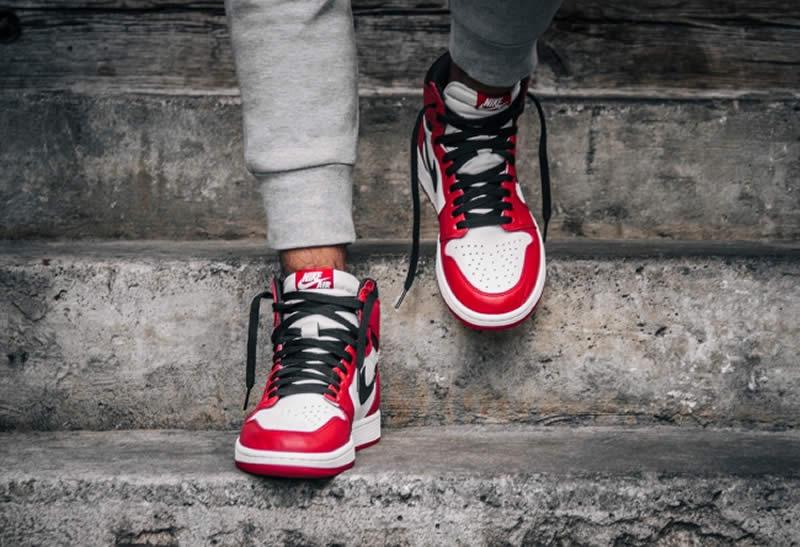 air jordan 1 retro high og 'chicago' red/black/white on feet pics mens 555088-101 gs/womens 575441-101