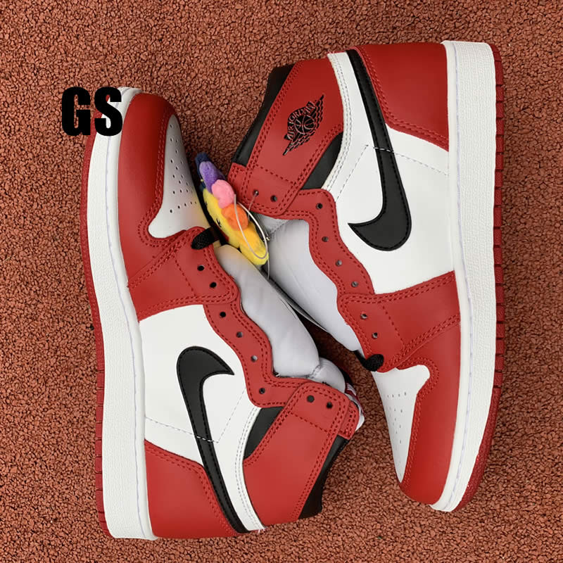 air jordan 1 retro high og 'chicago' red black white gs/womens pics 575441-101