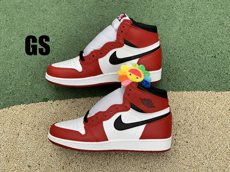 air jordan 1 retro high og 'chicago' red black white gs/womens pics 575441-101