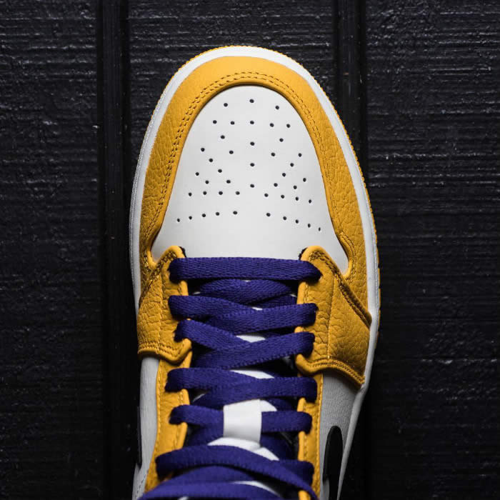 Air Jordan 1 Mid 2019 Lakers Yellow Purple For Sale Release Date 852542 700 (16) - newkick.cc