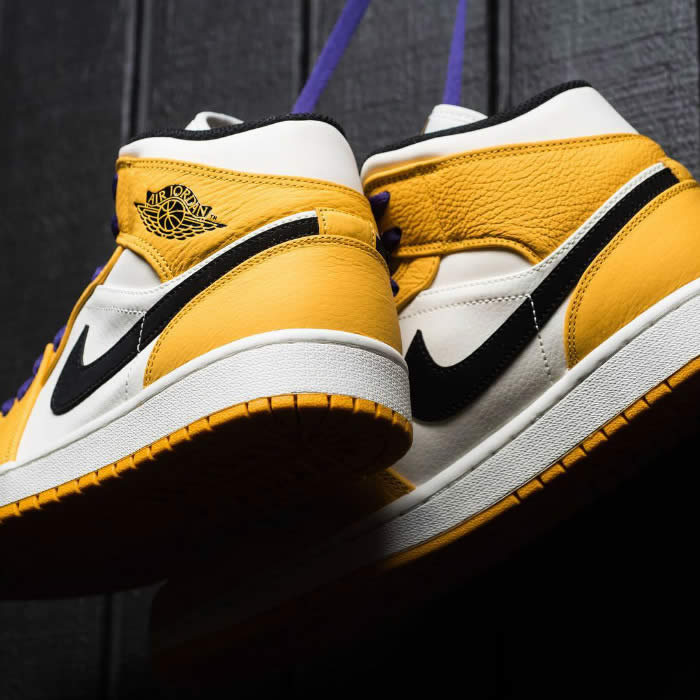 Air Jordan 1 Mid 2019 Lakers Yellow Purple For Sale Release Date 852542 700 (18) - newkick.cc