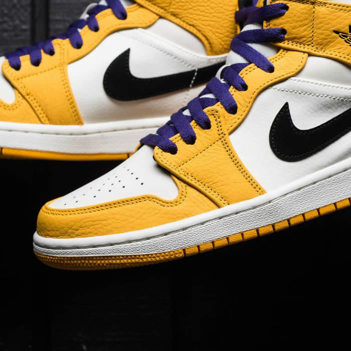 Air Jordan 1 Mid 2019 Lakers Yellow Purple For Sale Release Date 852542 700 (20) - newkick.cc