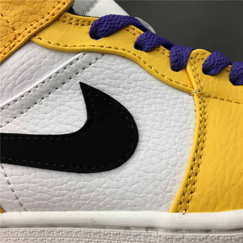 Air Jordan 1 Mid 2019 Lakers Yellow Purple For Sale Release Date 852542 700 (4) - newkick.cc