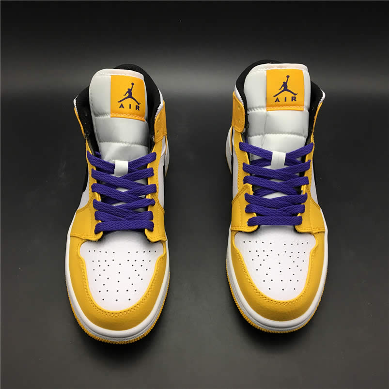 Air Jordan 1 Mid 2019 Lakers Yellow Purple For Sale Release Date 852542 700 (9) - newkick.cc