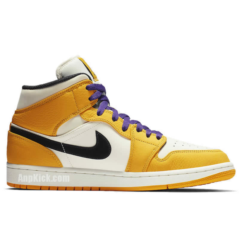 Air Jordan 1 Mid 2019 Lakers Yellow Purple Release Date 852542 700 (2) - newkick.cc