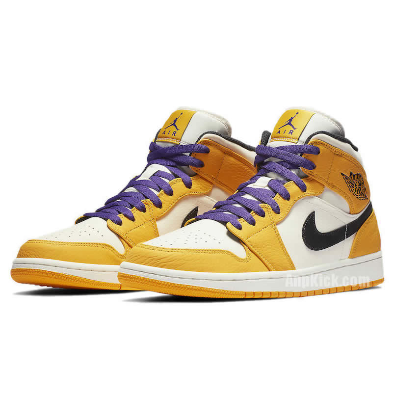 Air Jordan 1 Mid 2019 Lakers Yellow Purple Release Date 852542 700 (3) - newkick.cc