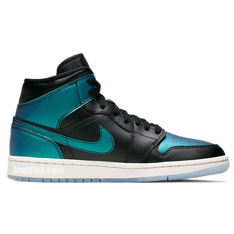 Air Jordan 1 Mid Black Iridescent Mens Gs Aj1 Shoes Bq6472 009 (2) - newkick.cc