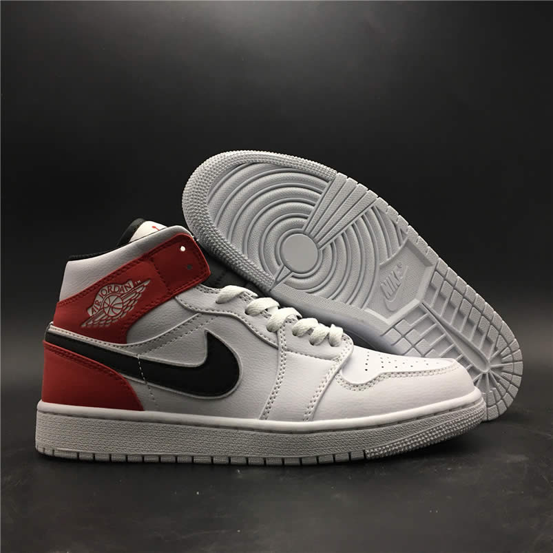 Air Jordan 1 Mid Gives The Bulls Aj1 White Red 554724 116 (4) - newkick.cc