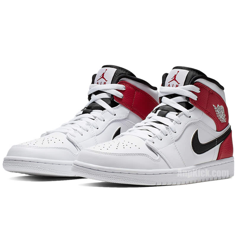 Air Jordan 1 Mid Gives The Bulls White Red 554724 116 (3) - newkick.cc