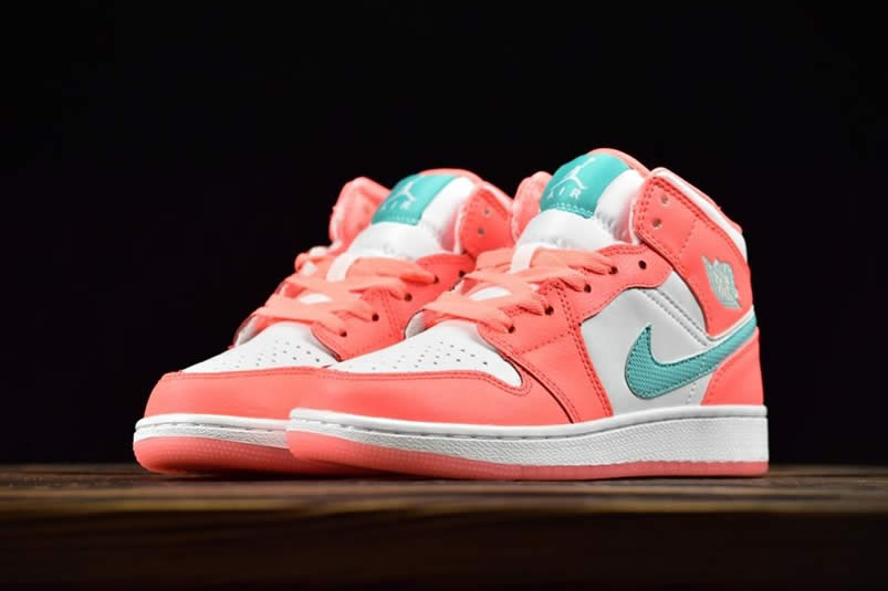 Air Jordan 1 Mid GS 'Crimson Pulse' Pink Aqua 555112-814