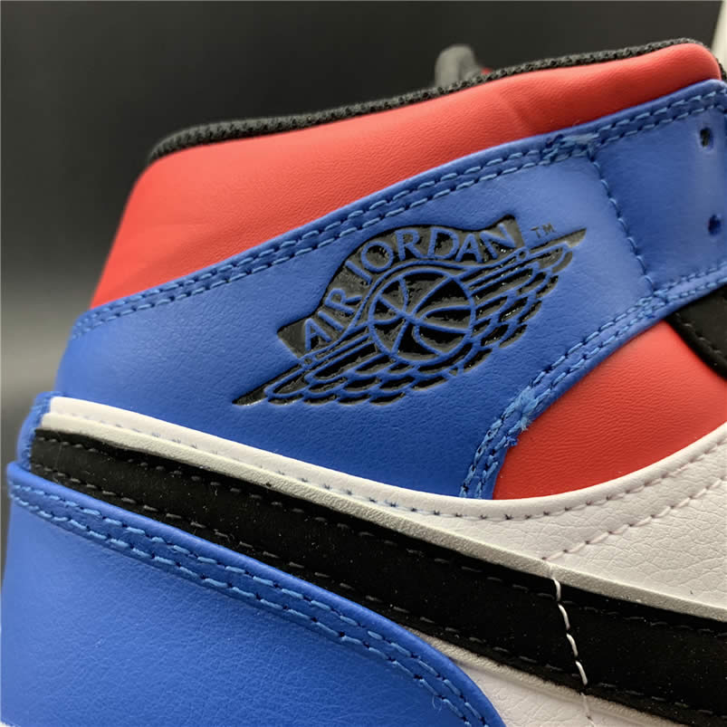 Air Jordan 1 Mid GS 'Top 3' Red/Blue/White/Black Pics 554725-124