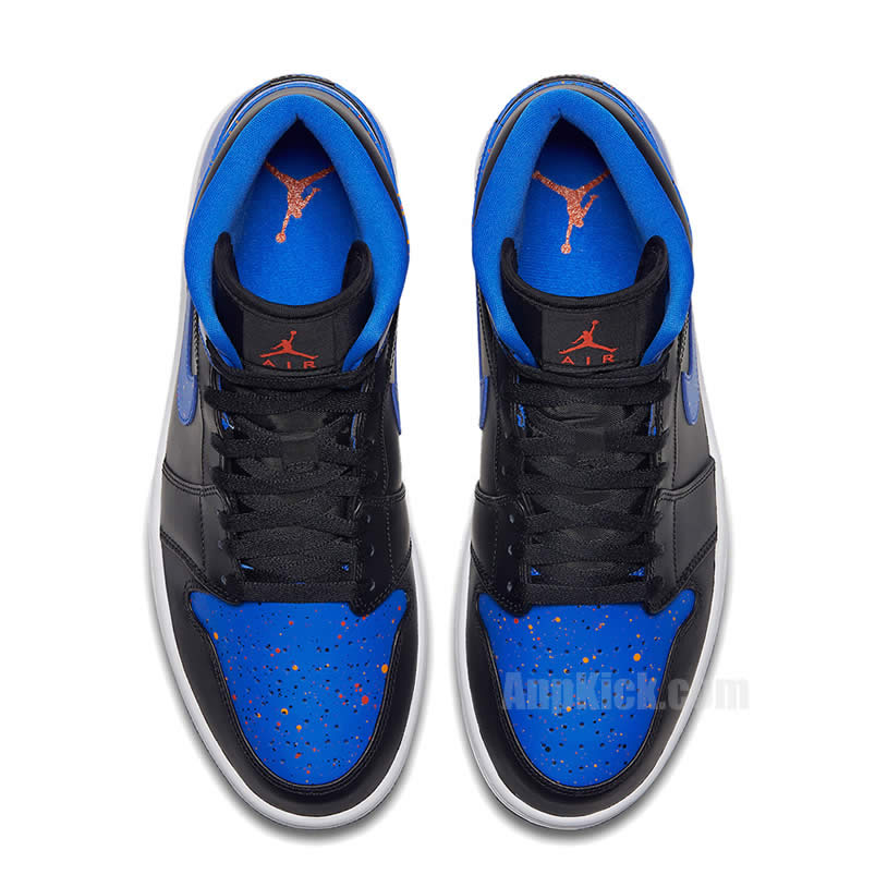 Air Jordan 1 Mid 'Royal Blue' Paint Splatter Shoes 554724-048