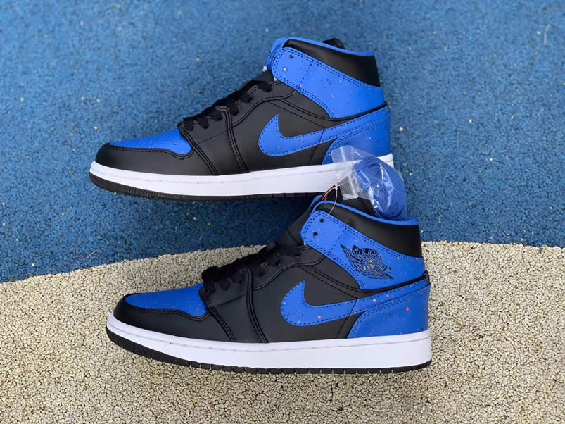 Air Jordan 1 Mid 'Royal Blue' Paint Splatter Shoes 554724-048 Pics