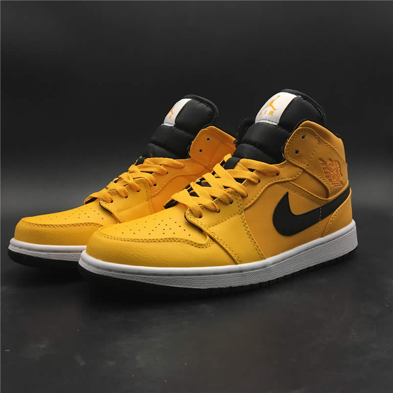 Air Jordan 1 Mid Shoes Taxi Yellow University Gold Aj1 554724 700 (1) - newkick.cc