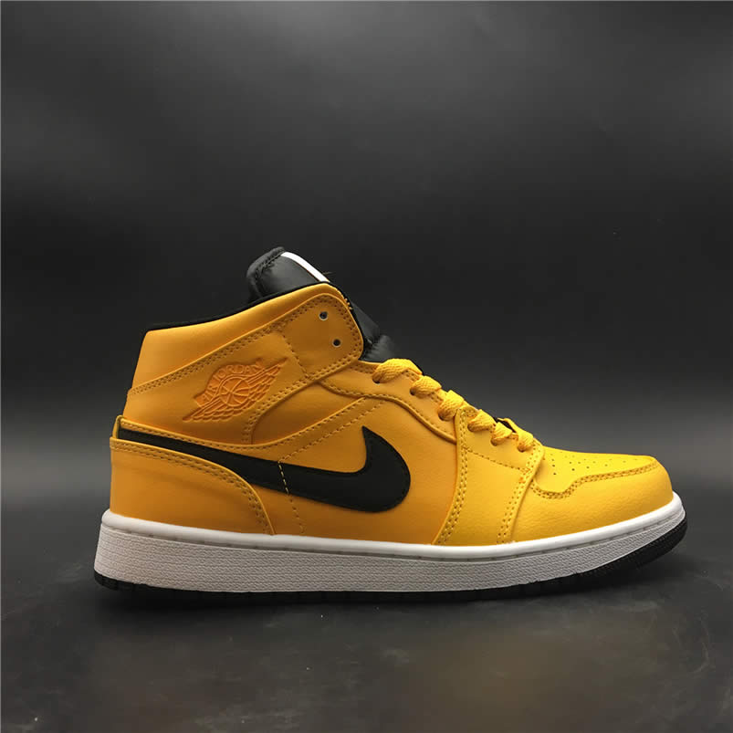 Air Jordan 1 Mid Shoes Taxi Yellow University Gold Aj1 554724 700 (11) - newkick.cc