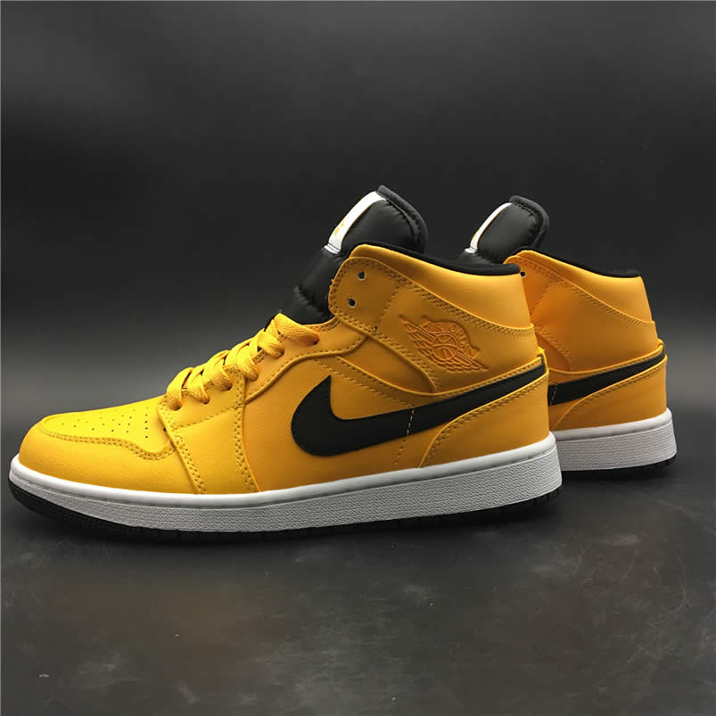 Air Jordan 1 Mid Shoes Taxi Yellow University Gold Aj1 554724 700 (2) - newkick.cc