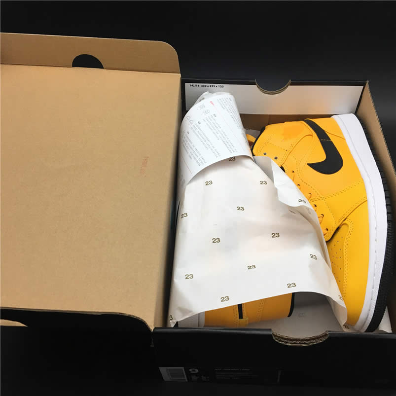 Air Jordan 1 Mid Shoes Taxi Yellow University Gold Aj1 554724 700 (7) - newkick.cc