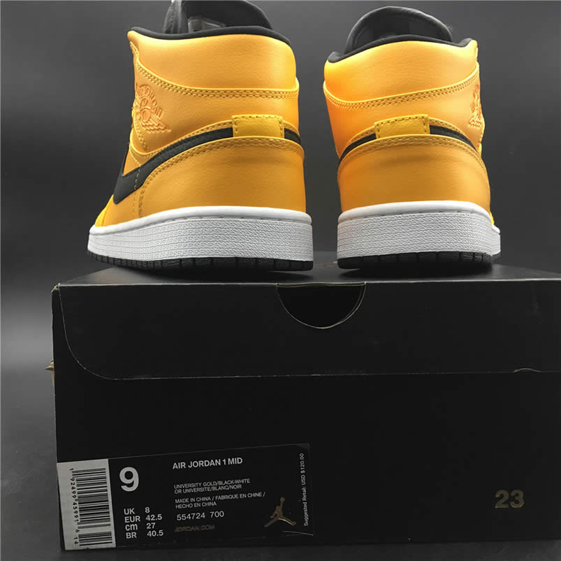 Air Jordan 1 Mid Shoes Taxi Yellow University Gold Aj1 554724 700 (8) - newkick.cc