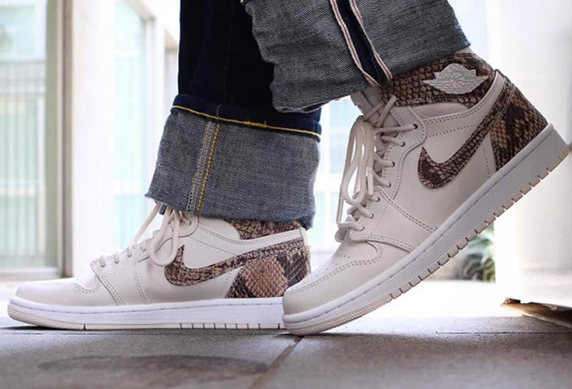 Air Jordan 1 Retro High 'Snakeskin' On Feet AH7389-004