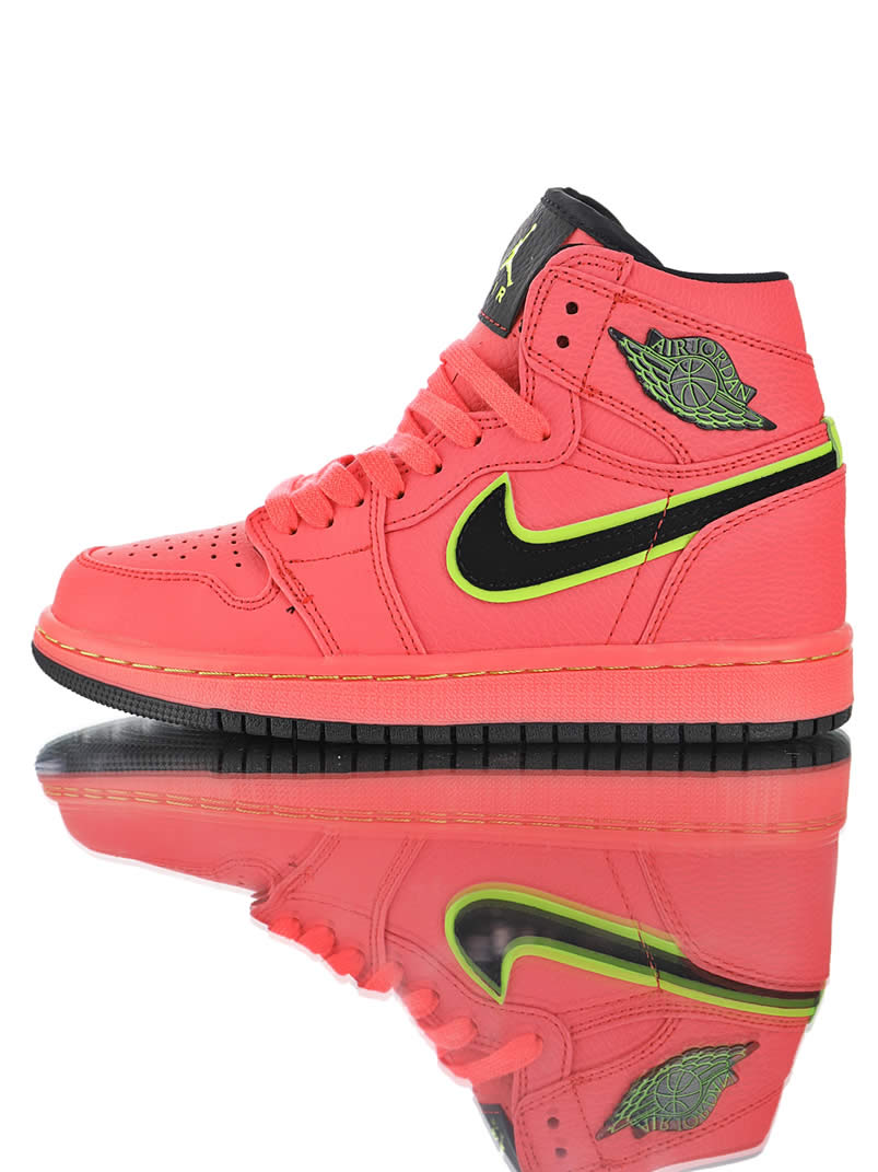 Air Jordan 1 Retro Premium Hot Punch Pink Pics Womens Aq9131 600 (1) - newkick.cc