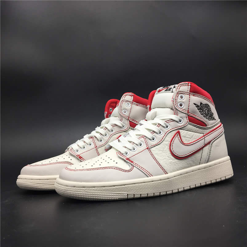 Air Jordan Retro 1 Retro High Og Sail Black Phantom Shoes University Red 555088 160 (1) - newkick.cc