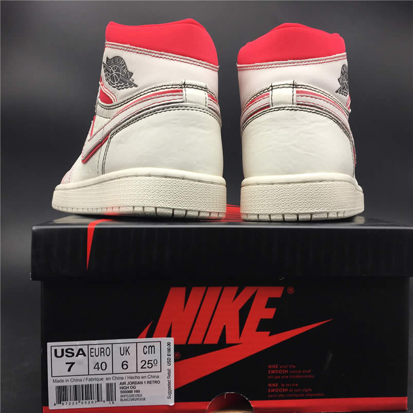 Air Jordan Retro 1 Retro High Og Sail Black Phantom Shoes University Red 555088 160 (5) - newkick.cc