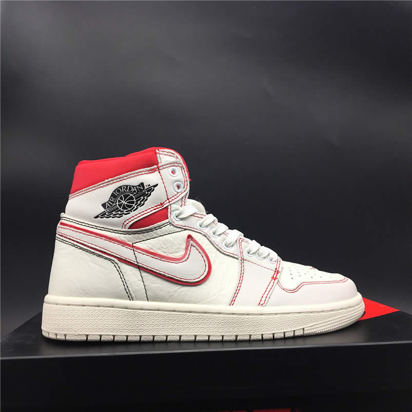 Air Jordan Retro 1 Retro High Og Sail Black Phantom Shoes University Red 555088 160 (6) - newkick.cc