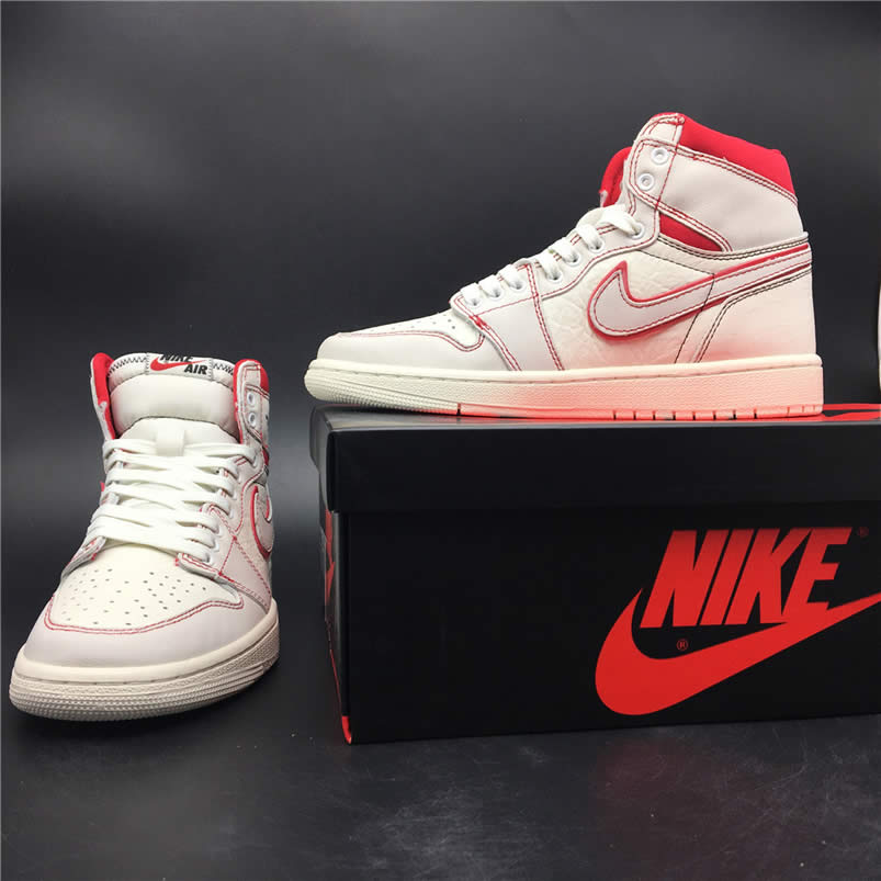 Air Jordan Retro 1 Retro High Og Sail Black Phantom Shoes University Red 555088 160 (8) - newkick.cc