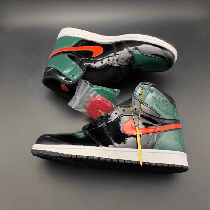 Solefly Miami Art Basel x Air jordan 1 Green Patent Leather 'Friends & Family' AV3905-038