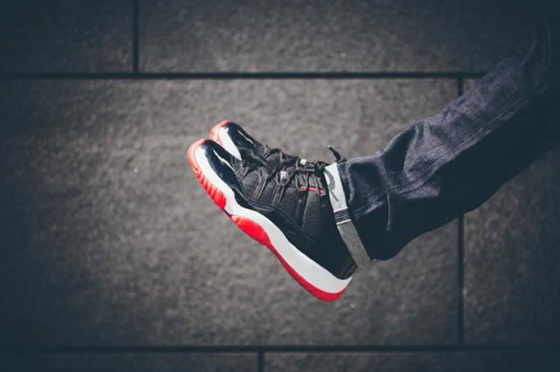 Air Jordan 11 Low 'Bred' On Feet AJ11 Black Red 528895-012