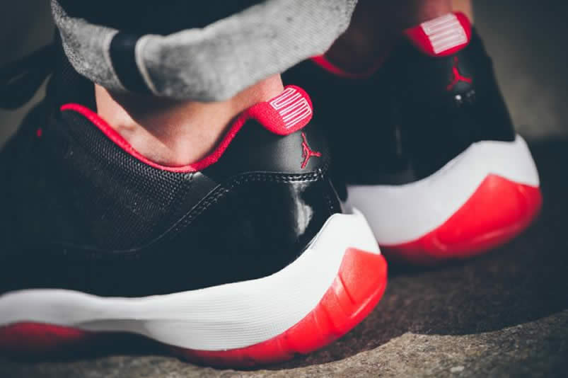 Air Jordan 11 Low 'Bred' On Feet AJ11 Black Red 528895-012