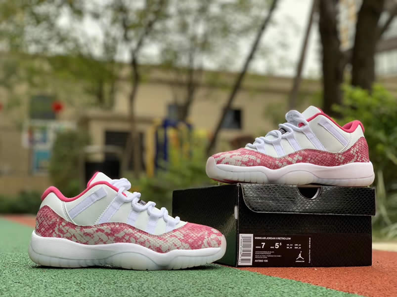 Air Jordan 11 Low Womens Wmns Snakeskin 2019 Pink Shoes Ah7860 106 (3) - newkick.cc