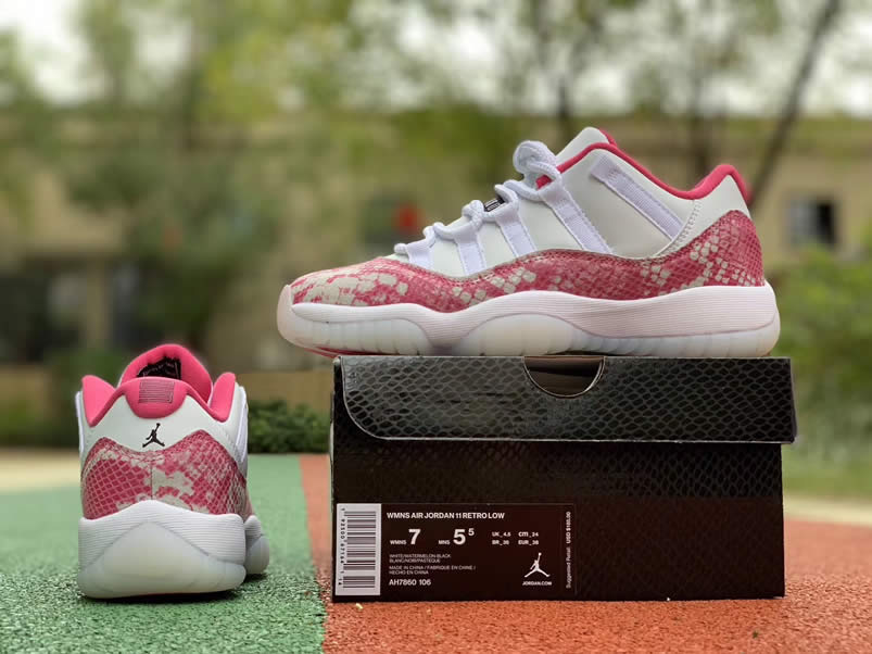 Air Jordan 11 Low Womens Wmns Snakeskin 2019 Pink Shoes Ah7860 106 (4) - newkick.cc