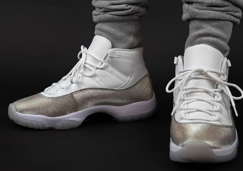 Air Jordan 11 Retro Wmns Metallic Silver Vast Grey On Feet Ar0715 100 (3) - newkick.cc