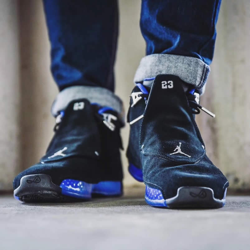 Air Jordan 18 'Black Sport Royal' Blue On Feet 2018 Release For Sale AA2494-007