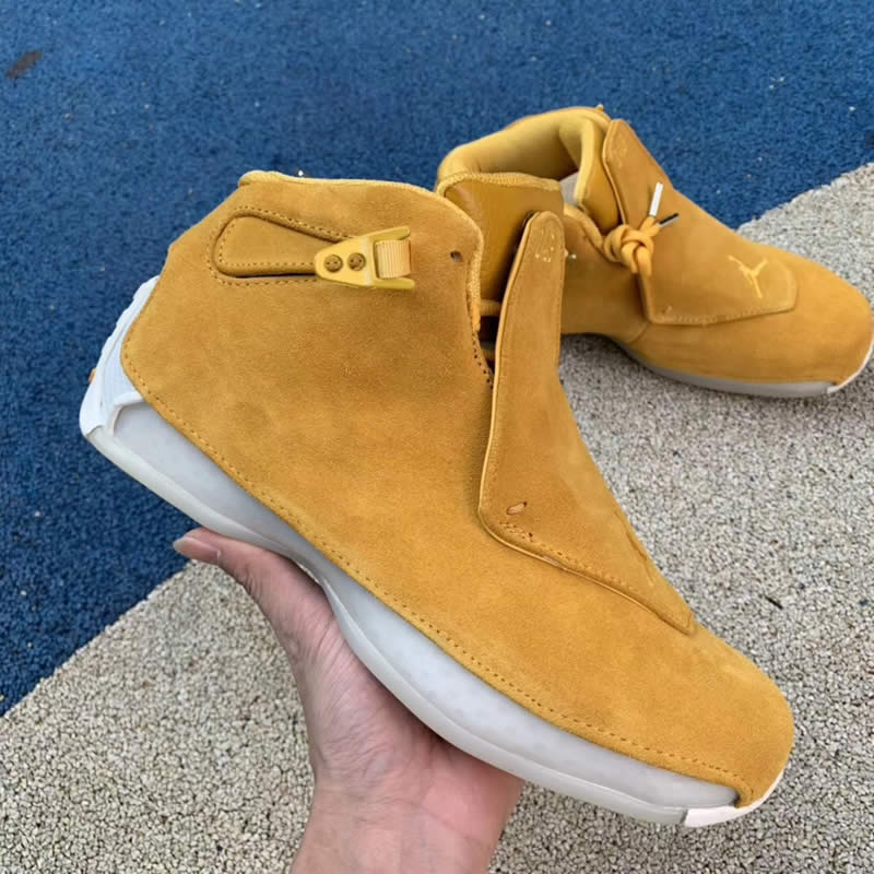 air jordan 18 toro yellow ochre suede aa2494-701 release date 2018 pics