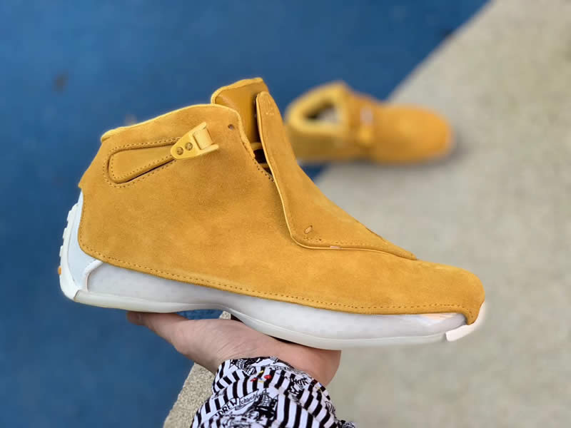 air jordan 18 toro yellow ochre suede aa2494-701 release date 2018 pics