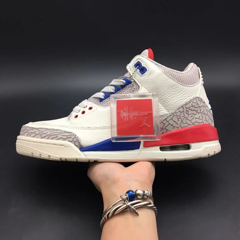 Air Jordan 3 'International Flight' / Charity Game / 'USA' Aka 136064-140 In-Hand Left Side Image