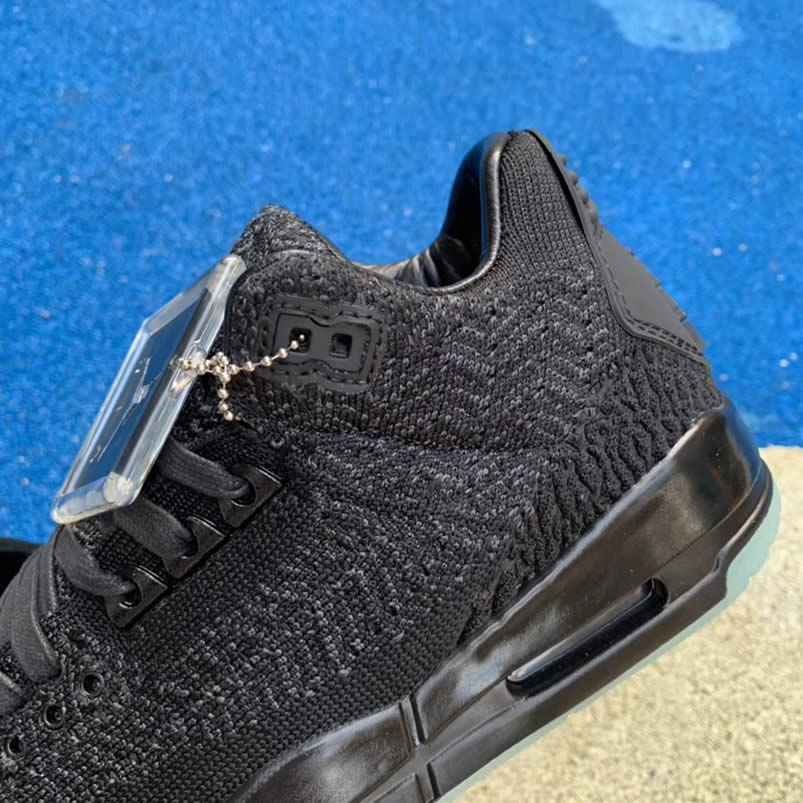 Air Jordan 3 Retro Flykit Black Glow On Feet For Sale AQ1005-001 Pics