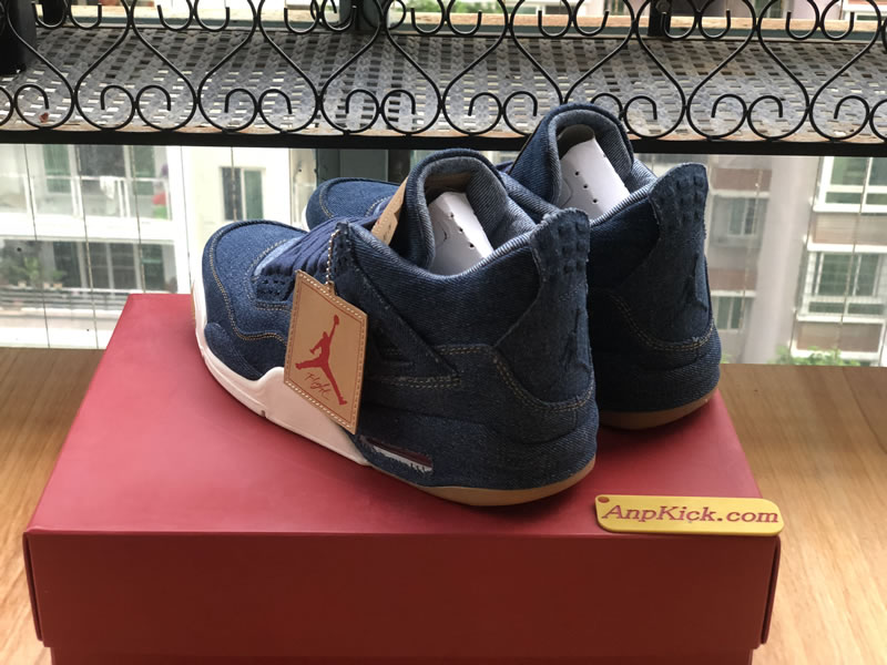 Levi's x Air Jordan 4 'Blue Denim' For Sale Behind Side Image