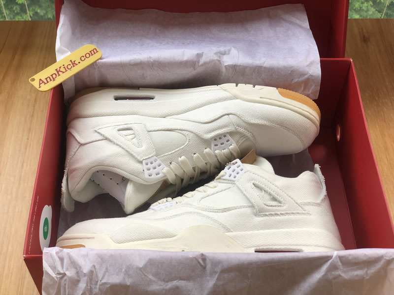 Levi's x Air Jordan 4 Retro 'White Denim' For Sale With Original Box