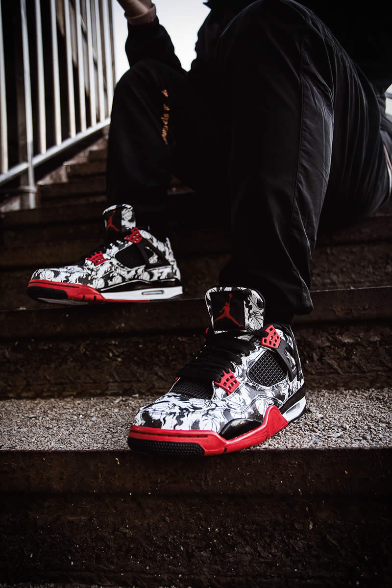 Air Jordan 4 Tattoo Singles Day Release Date BQ0897-006 On Feet