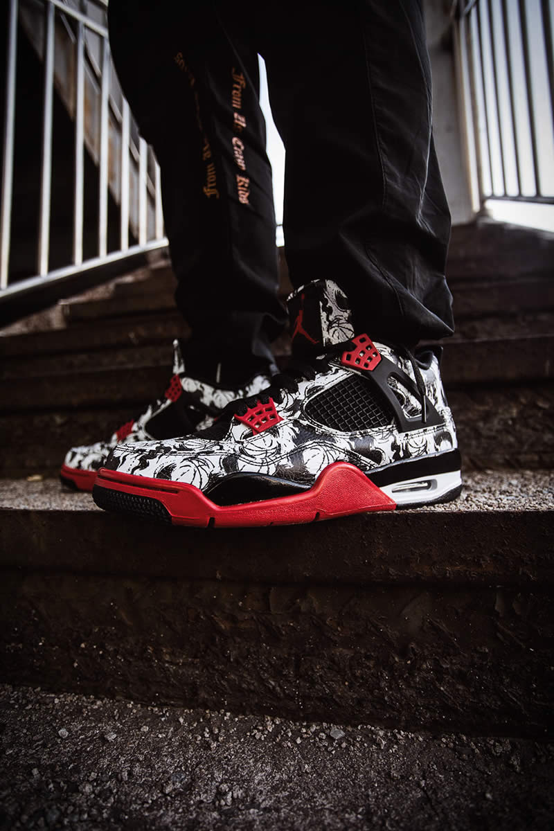 Air Jordan 4 Tattoo Singles Day Release Date BQ0897-006 On Feet