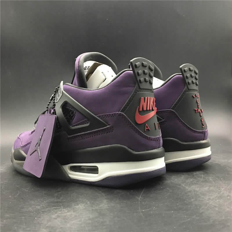 Travis Scott Air Jordan 4 Purple On Feet For Sale (2) - newkick.cc