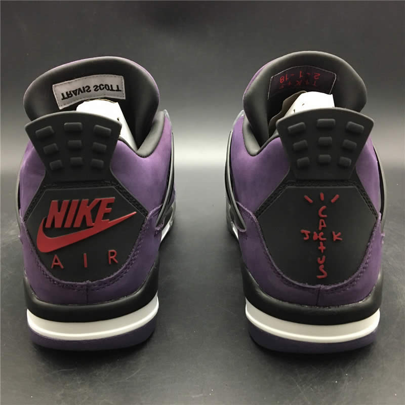 Travis Scott Air Jordan 4 Purple On Feet For Sale (3) - newkick.cc