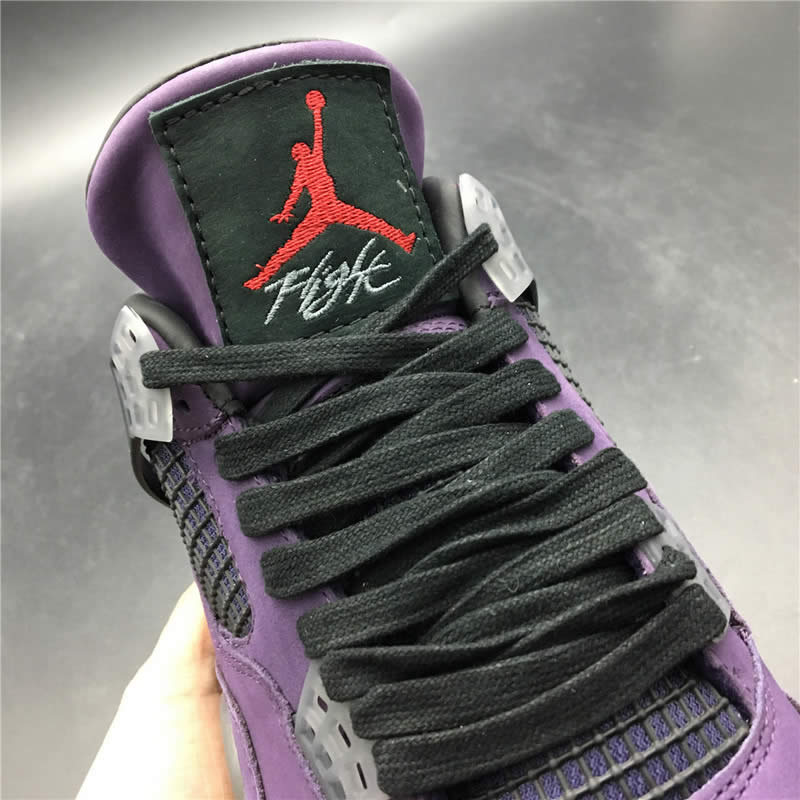 Travis Scott Air Jordan 4 Purple On Feet For Sale (6) - newkick.cc