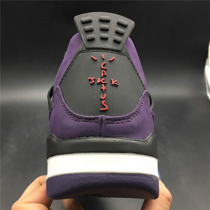 Travis Scott Air Jordan 4 Purple On Feet For Sale (7) - newkick.cc