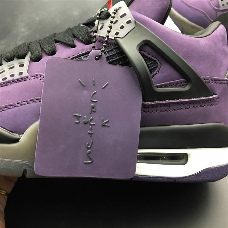 Travis Scott Air Jordan 4 Purple On Feet For Sale (8) - newkick.cc