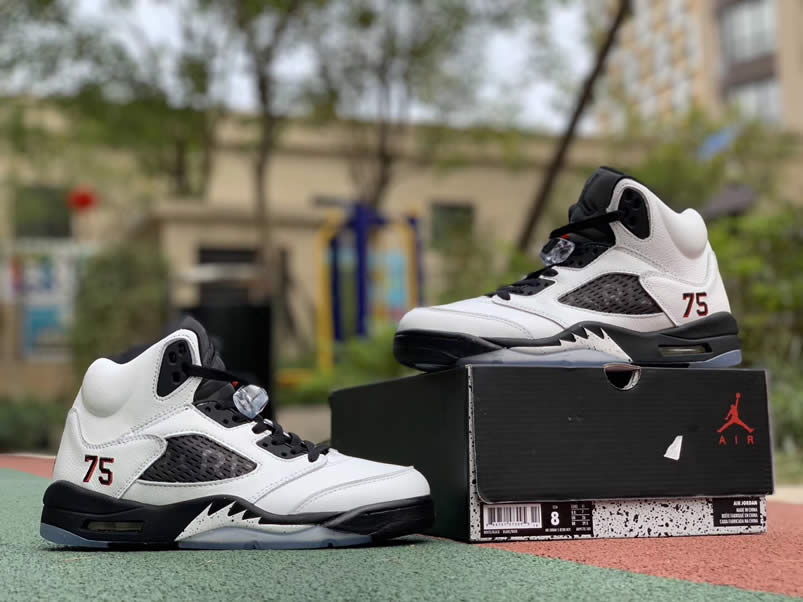 Air Jordan 5 Paris Saint Germain Friends Family Psg White Av9175 101 Detail Pics (4) - newkick.cc