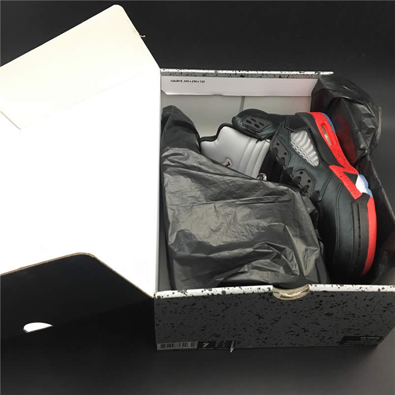 Air Jordan 5 Satin Bred Black University Red For Sale On Feet Outfit 136027 006 (12) - newkick.cc